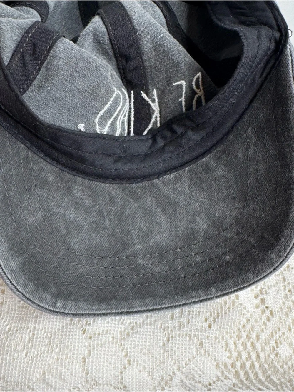 Rae Dunn “Be Kind” Gray Distressed Baseball Cap Adjustable Women’s Hat - Picture 10 of 12